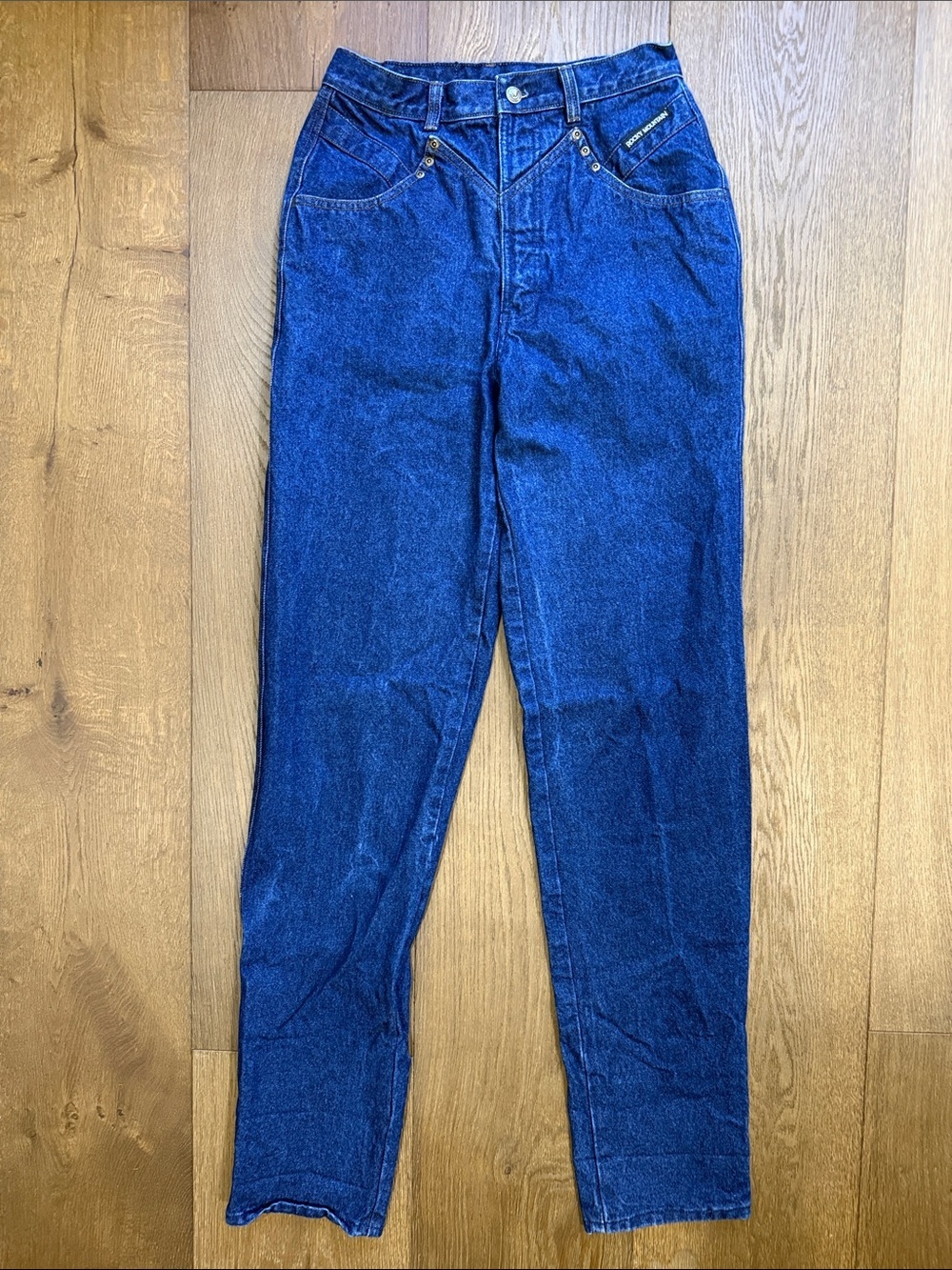 Vintage Rockies High Rise Western Jeans | Dark Wash Bareback V-Yoke | Size 30